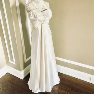 Martina Liana Ivory, Silk Charmeuse Sheath Gown